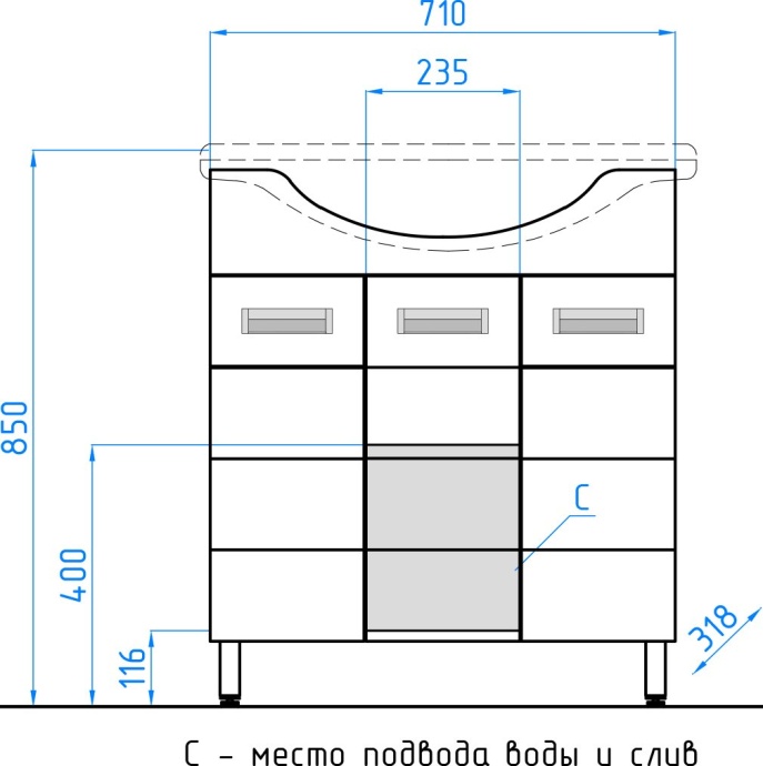 Мебель для ванной Style Line Ирис 75 белая - 17
