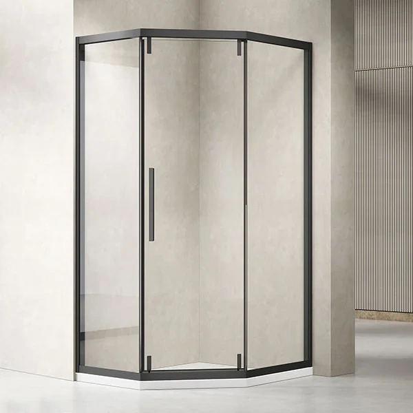 Душевой уголок Vincea Show 100x100 профиль черный стекло прозрачное VSP1-4SH100CLB - 0