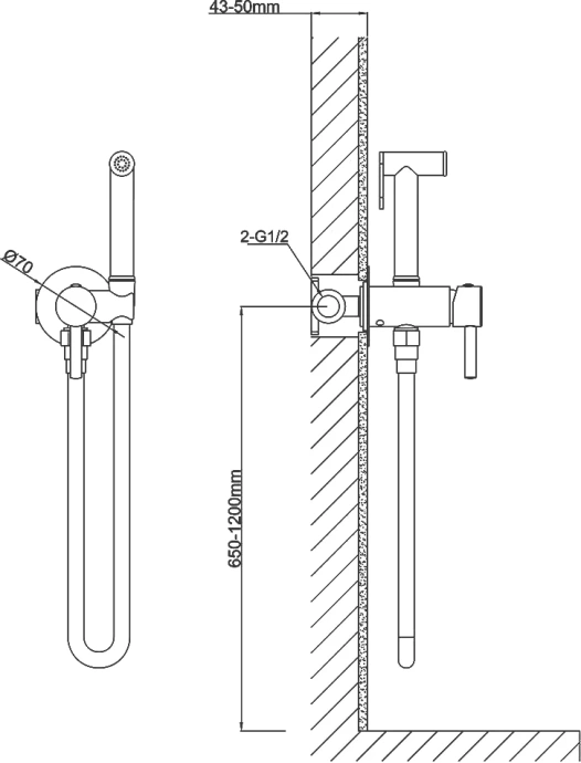 Гигиенический душ Vincea черный матовый VHFW-101MB - 2