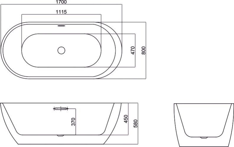 Акриловая ванна Black&White Swan SB105 105SB00 - 4