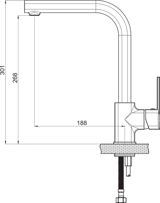 Смеситель для кухни GPD Pedra черный матовый MTE160-S - 5