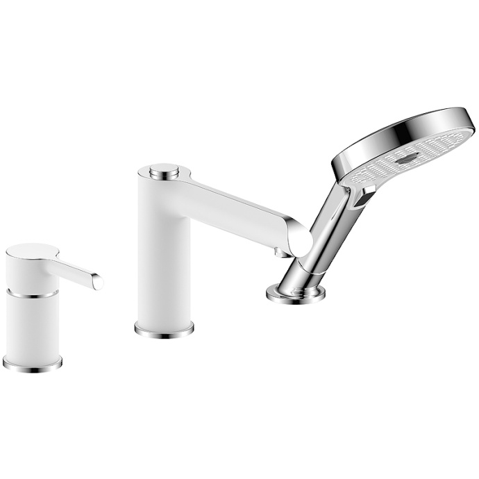 Смеситель на борт ванны Gappo белый хром G1103-8 - 0