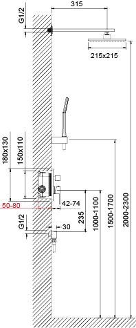 Душевая система встроенная Timo Selene SX-2069/03SM черный - 4
