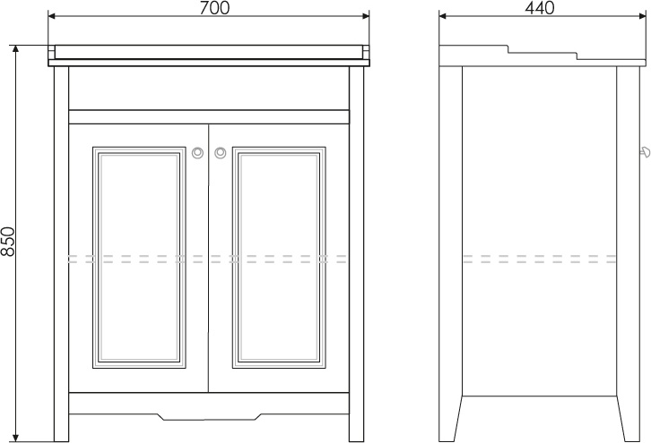 Тумба с раковиной Comforty Тбилиси 70 белый глянец 00003132629 - 3