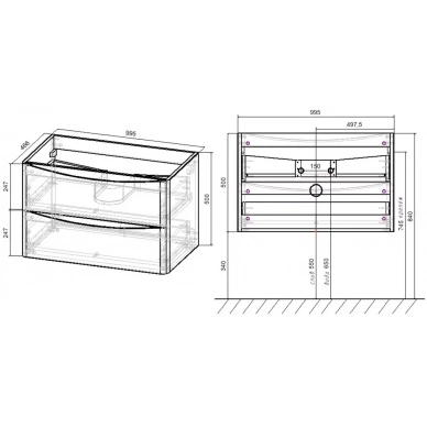 Комплект мебели Vincea Paola 100 белый - 1