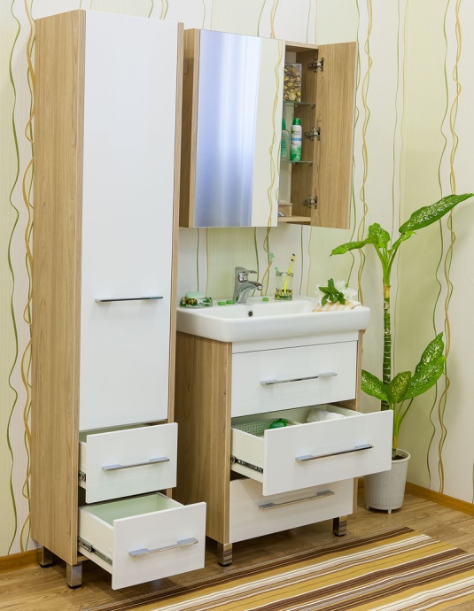 Тумба для комплекта Sanflor Ларго 70 вяз швейцарский, белая C0002108 - 2