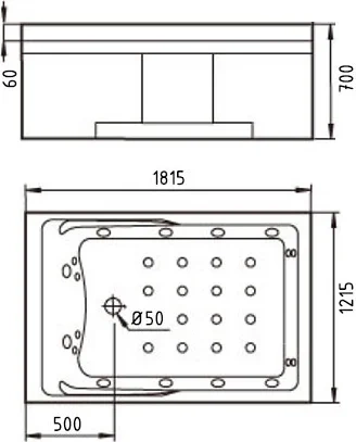 Акриловая ванна Gemy 180x120 с гидромассажем  G9061 K R - 3