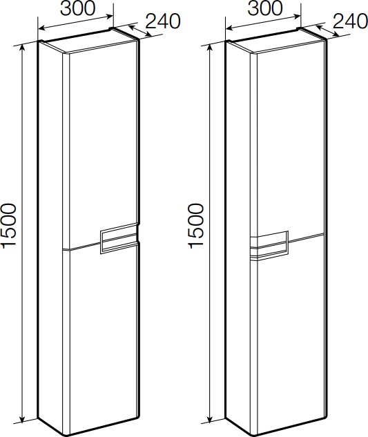 Шкаф-пенал Roca Victoria Nord Black Edition 30 см  ZRU9000095 - 3
