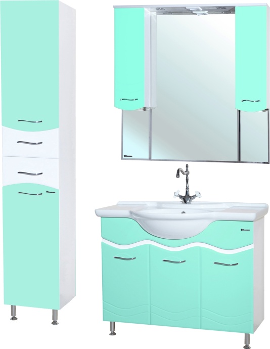 Тумба для комплекта Bellezza Мари 105 белая/салатовая 4632918400250 - 1