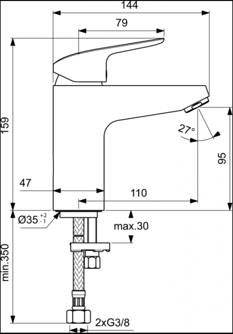 Смеситель для раковины Ideal Standard Ceraflex  B1714AA - 1