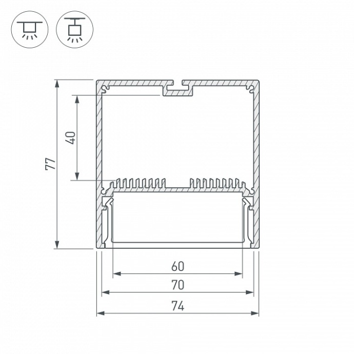 Профиль с рассеивателем Arlight SL-LINE-7477-2500 ANOD+OPAL 020468 - 1