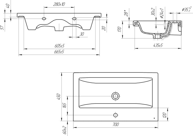 Тумба с раковиной STWORKI Копенгаген 70 белая 467218 - 6