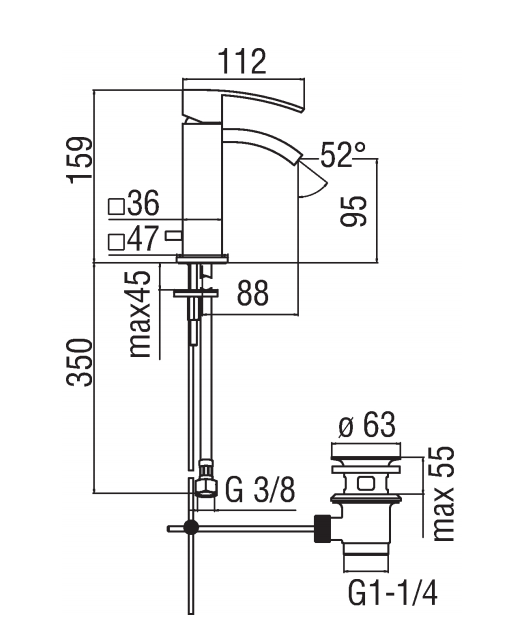 Смеситель для биде TekNobili Ray хром  RY00119/1CR - 1