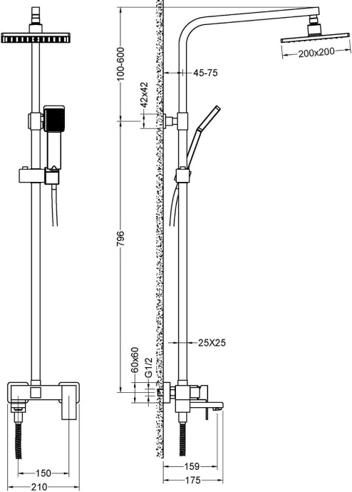 Душевая система Timo Selene SX-2013/03 черный - 4