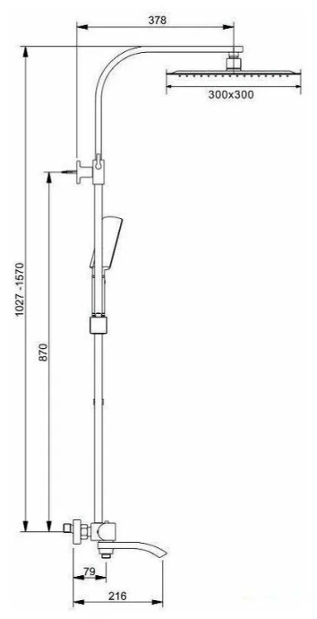 Душевая стойка Gappo черная матовая G2407-60 - 1