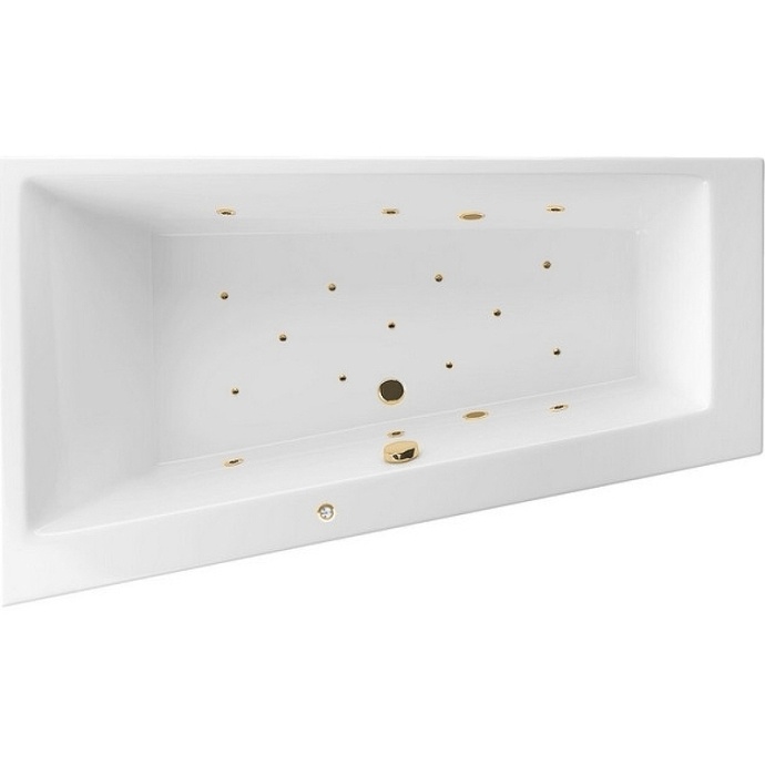 Акриловая ванна Excellent Sfera Slim 170х100 левая белая золото с гидромассажем WAEX.SFL17S.RELAX.GL - 0