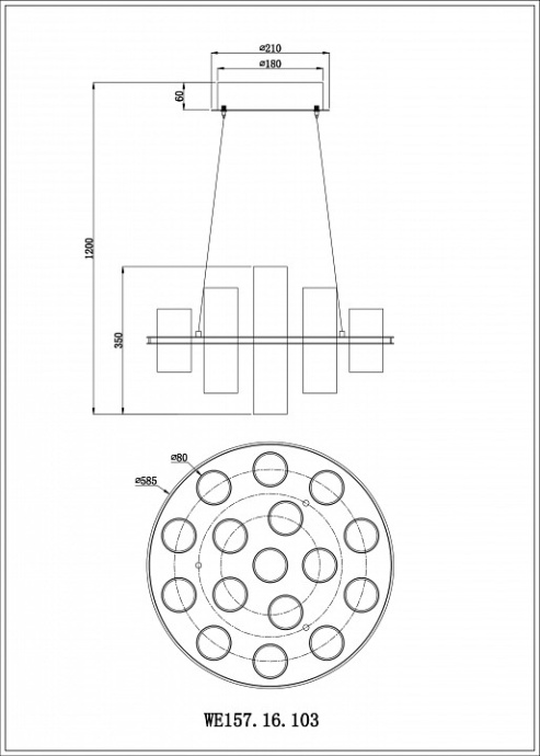 Подвесная люстра Wertmark Paula WE157.16.103 - 1