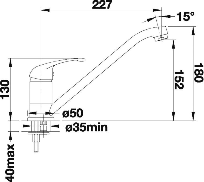 Смеситель для кухонной мойки Blanco Daras серый  524186 - 3