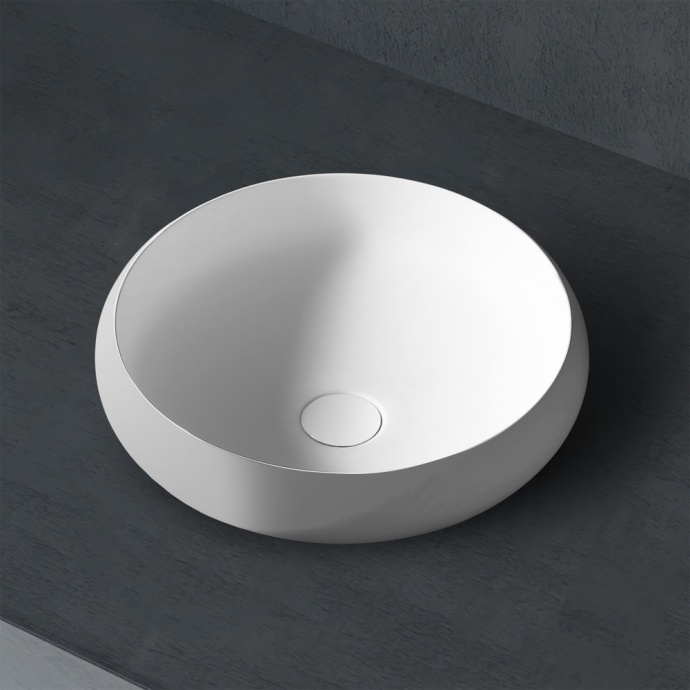 Раковина накладная Abber Stein 40х40 белый матовый AS2613 - 0