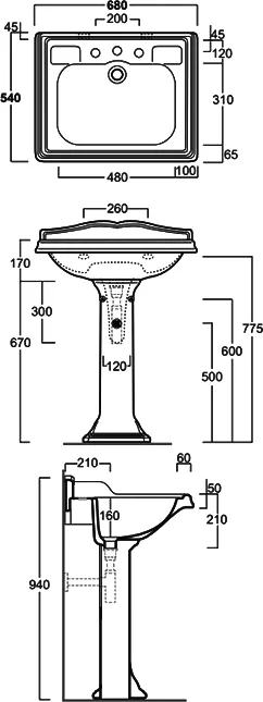 Раковина подвесная Simas Arcade 68 белая AR824bi*3 - 2