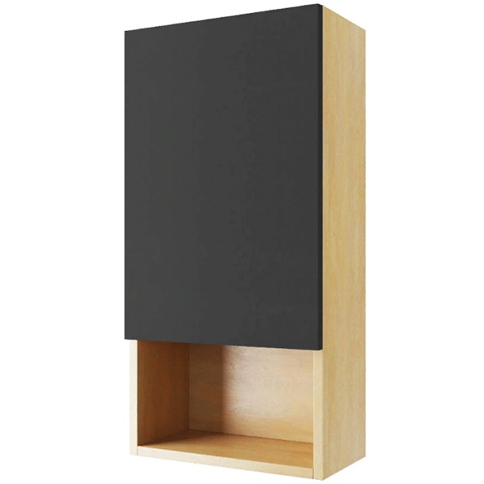 Шкаф подвесной EXCELLENT Tuto 40 L черный - светлое дерево MLEX.0105.400.BLGR - 0