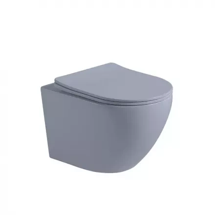 Подвесной унитаз Vincea Globo голубой матовый с сиденьем микролифт VT1-14SMO - 0