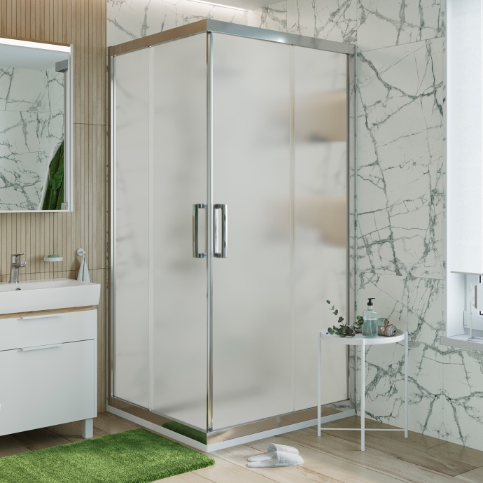 Душевой уголок STWORKI Дублин DE019SC9595200 95x95 см профиль хром глянец, стекло матовое 3GW114TTKK000 - 0