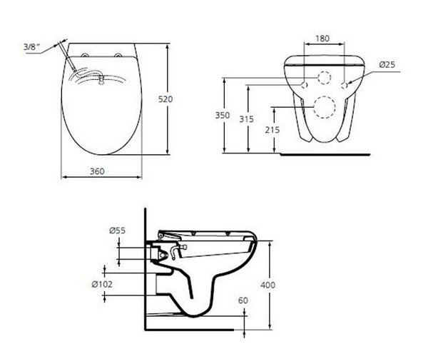 Унитаз подвесной Ideal Standard Eurovit с крышкой, белый (W705501) - 1