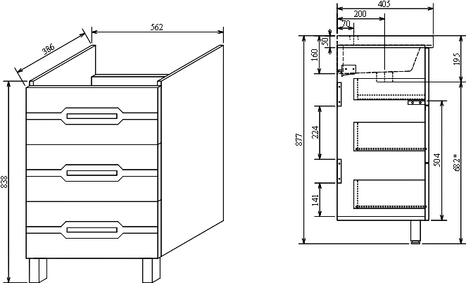 Тумба для комплекта Sanflor Анкона 60 С0000002004 - 5