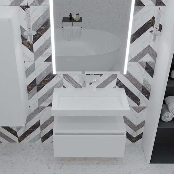 Тумба Armadi Art Flat Valessi Uno-S 80 подвесная белый глянец 897-080-W - 0