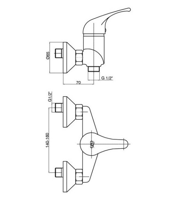Смеситель для душа GPD Flamengo хром MDB10 - 1