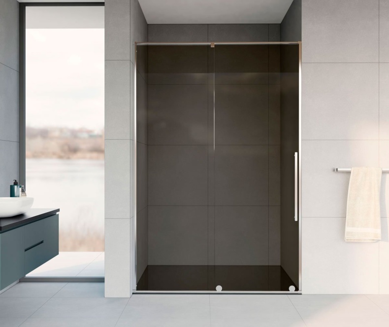 Душевая дверь в нишу Vincea Arno VPS-1A120CG 120 см, хром, стекло тонированное - 1