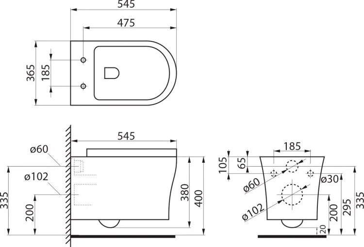 Унитаз подвесной BelBagno Ancona белый, с сиденьем микролифт  BB1224CHR-SM - 3