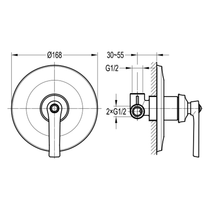 Swedbe Terracotta Art Смеситель встраиваемый подключение на 1 выход 2522 - 1