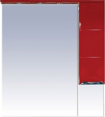 Зеркало-шкаф Misty Петра 90 R красная эмаль П-Пет04090-041СвП - 0