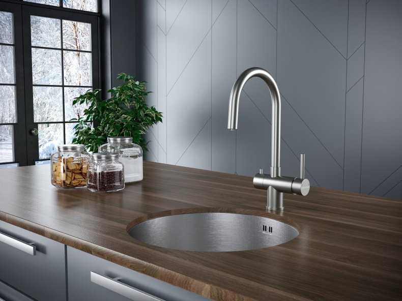 Смеситель для кухни Paulmark Heller нержавеющая сталь He213218-SS - 1