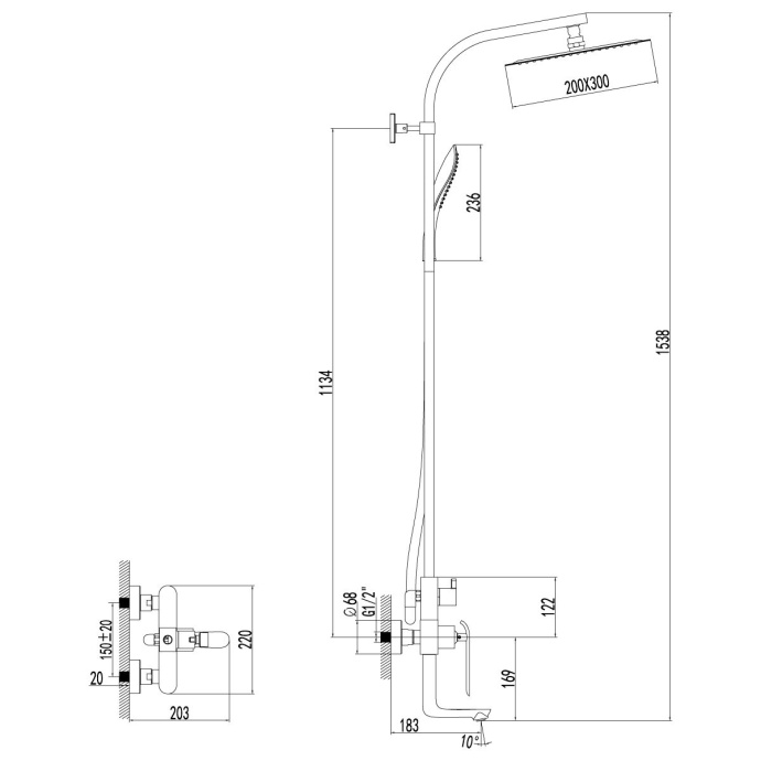 Душевая стойка Lemark Melange  LM4962CW - 1