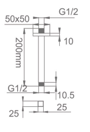 Держатель верхнего душа (потолочный) ST 005 28*8 Золото (GC 20) 07040050-06 - 1
