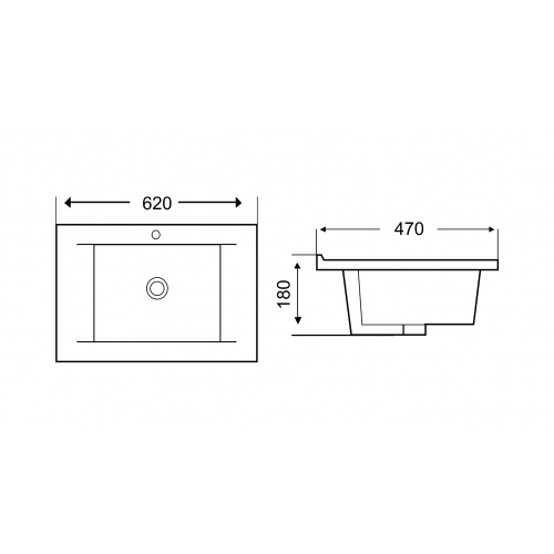 Раковина встраиваемая Weltwasser WW DEILBACH 7505- 60 белый  10000004625 - 1