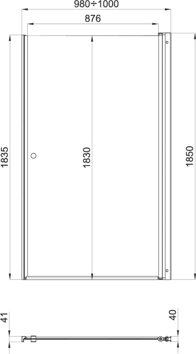 Душевая дверь в нишу DIWO Анапа 100х185, профиль хром глянец Щ0000055504 - 8