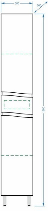 Шкаф-пенал Stella Polar Фудзи 30 R с бельевой корзиной белый SP-00000457 - 5