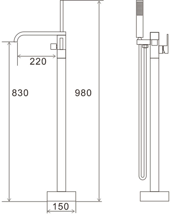 Смеситель Swedbe Spira 4001 напольный - 1