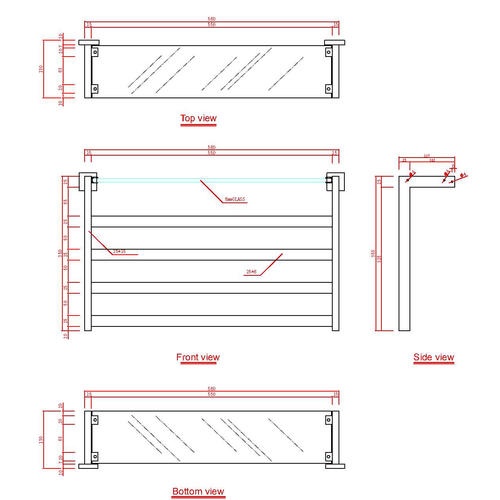 Полотенцесушитель электрический Black&White Moon 58х35 черный матовый 333BN - 4