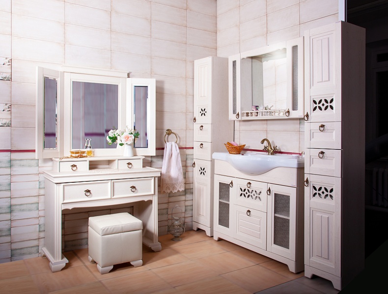 Зеркало Бриклаер Кантри 120 бежевый дуб прованс  4627125414121 - 2