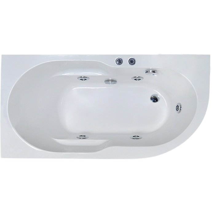 Ванна акриловая Royal Bath Azur Standart 170x80 L с гидромассажем белый RB614203ST-L - 0