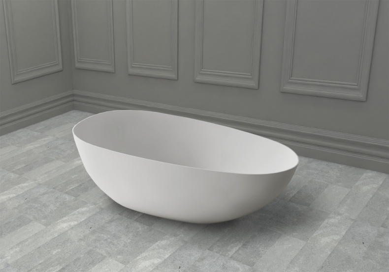 Ванна из искусственного камня ABBER Stein AS9611-1.7 белая матовая - 2