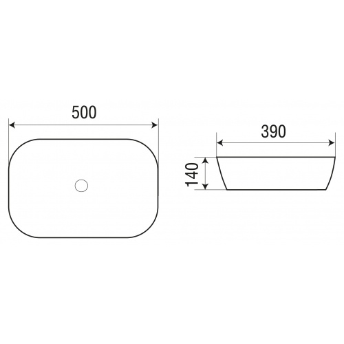 Раковина накладная Weltwasser WW Elbach 2195 MB 50 черный матовый  10000004538 - 1