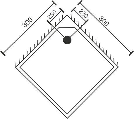 Квадратный душевой поддон Royal bath  80 см (RB 80HP) RB80HP - 3