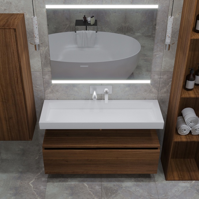 Тумба Armadi Art Vallessi UNO-S 100 подвесная темное дерево 897-100-D - 0