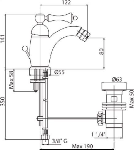 Смеситель Cezares Margot BSM1-BLC для биде, белый MARGOT-BSM1-BLC - 1